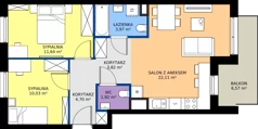 3 pokoje, mieszkanie 58,19 m², piętro 2, oferta nr 124/218, Dobre Strony, Kraków, Dębniki, Borek Fałęcki, ul. Obozowa