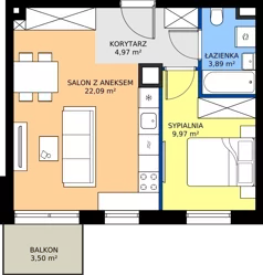 2 pokoje, mieszkanie 40,92 m², piętro 1, oferta nr 124/216, Dobre Strony, Kraków, Dębniki, Borek Fałęcki, ul. Obozowa
