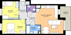 3 pokoje, mieszkanie 58,19 m², piętro 1, oferta nr 124/231, Dobre Strony, Kraków, Dębniki, Borek Fałęcki, ul. Obozowa