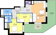 3 pokoje, mieszkanie 63,86 m², parter, oferta nr 126/150, Dobre Strony, Kraków, Dębniki, Borek Fałęcki, ul. Obozowa