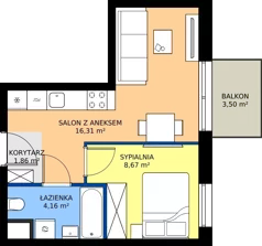 2 pokoje, mieszkanie 31,00 m², piętro 2, oferta nr 126/165, Dobre Strony, Kraków, Dębniki, Borek Fałęcki, ul. Obozowa