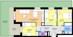 4 pokoje, mieszkanie 62,01 m², piętro 1, oferta nr 126/163, Dobre Strony, Kraków, Dębniki, Borek Fałęcki, ul. Obozowa