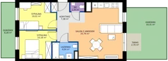 3 pokoje, mieszkanie 58,74 m², parter, oferta nr 126/194, Dobre Strony, Kraków, Dębniki, Borek Fałęcki, ul. Obozowa