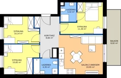 4 pokoje, mieszkanie 68,66 m², piętro 1, oferta nr 126/208, Dobre Strony, Kraków, Dębniki, Borek Fałęcki, ul. Obozowa