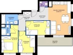 4 pokoje, mieszkanie 69,89 m², piętro 2, oferta nr 126/168, Dobre Strony, Kraków, Dębniki, Borek Fałęcki, ul. Obozowa