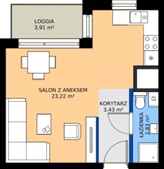 1 pokój, apartament 29,48 m², piętro 16, oferta nr A1/135, Zaspa Wysoko, Gdańsk, Zaspa, Zaspa-Młyniec, aleja Jana Pawła II