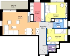 3 pokoje, mieszkanie 64,87 m², piętro 6, oferta nr A1/47, Zaspa Wysoko, Gdańsk, Zaspa, Zaspa-Młyniec, aleja Jana Pawła II