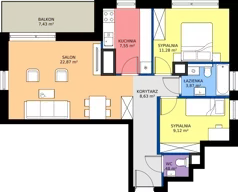 3 pokoje, mieszkanie 64,80 m², piętro 2, oferta nr A1/11, Zaspa Wysoko, Gdańsk, Zaspa, Zaspa-Młyniec, aleja Jana Pawła II