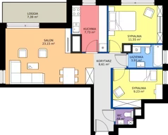 3 pokoje, mieszkanie 65,68 m², piętro 8, oferta nr A1/65, Zaspa Wysoko, Gdańsk, Zaspa, Zaspa-Młyniec, aleja Jana Pawła II