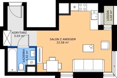 1 pokój, mieszkanie 31,03 m², piętro 7, oferta nr A1/61, Zaspa Wysoko, Gdańsk, Zaspa, Zaspa-Młyniec, aleja Jana Pawła II