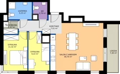 3 pokoje, apartament 69,22 m², piętro 12, oferta nr A1/105, Zaspa Wysoko, Gdańsk, Zaspa, Zaspa-Młyniec, aleja Jana Pawła II
