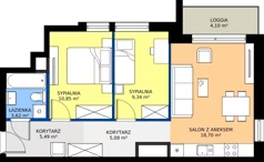 3 pokoje, mieszkanie 53,08 m², piętro 9, oferta nr A1/75, Zaspa Wysoko, Gdańsk, Zaspa, Zaspa-Młyniec, aleja Jana Pawła II
