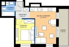 2 pokoje, mieszkanie 35,82 m², piętro 8, oferta nr A1/69, Zaspa Wysoko, Gdańsk, Zaspa, Zaspa-Młyniec, aleja Jana Pawła II