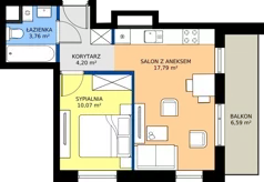 2 pokoje, mieszkanie 35,82 m², piętro 7, oferta nr A1/60, Zaspa Wysoko, Gdańsk, Zaspa, Zaspa-Młyniec, aleja Jana Pawła II