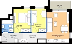 3 pokoje, mieszkanie 52,50 m², piętro 4, oferta nr A1/30, Zaspa Wysoko, Gdańsk, Zaspa, Zaspa-Młyniec, aleja Jana Pawła II