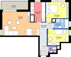 3 pokoje, mieszkanie 66,11 m², piętro 10, oferta nr A1/83, Zaspa Wysoko, Gdańsk, Zaspa, Zaspa-Młyniec, aleja Jana Pawła II
