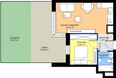 2 pokoje, apartament 35,40 m², piętro 1, oferta nr A1/2, Zaspa Wysoko, Gdańsk, Zaspa, Zaspa-Młyniec, aleja Jana Pawła II
