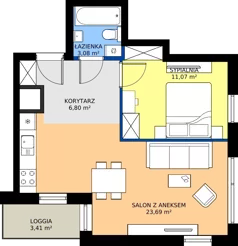 2 pokoje, apartament 44,64 m², piętro 15, oferta nr A1/130, Zaspa Wysoko, Gdańsk, Zaspa, Zaspa-Młyniec, aleja Jana Pawła II