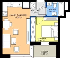 2 pokoje, mieszkanie 35,92 m², piętro 2, oferta nr A1/10, Zaspa Wysoko, Gdańsk, Zaspa, Zaspa-Młyniec, aleja Jana Pawła II