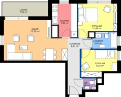 3 pokoje, mieszkanie 66,10 m², piętro 12, oferta nr A1/101, Zaspa Wysoko, Gdańsk, Zaspa, Zaspa-Młyniec, aleja Jana Pawła II