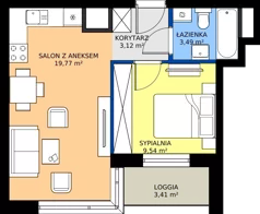2 pokoje, mieszkanie 35,92 m², piętro 5, oferta nr A1/37, Zaspa Wysoko, Gdańsk, Zaspa, Zaspa-Młyniec, aleja Jana Pawła II