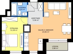 2 pokoje, mieszkanie 45,33 m², piętro 2, oferta nr A1/9, Zaspa Wysoko, Gdańsk, Zaspa, Zaspa-Młyniec, aleja Jana Pawła II