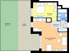 2 pokoje, apartament 44,33 m², piętro 1, oferta nr A1/1, Zaspa Wysoko, Gdańsk, Zaspa, Zaspa-Młyniec, aleja Jana Pawła II