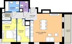 3 pokoje, mieszkanie 69,22 m², piętro 14, oferta nr A1/121, Zaspa Wysoko, Gdańsk, Zaspa, Zaspa-Młyniec, aleja Jana Pawła II