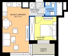 2 pokoje, mieszkanie 35,92 m², piętro 4, oferta nr A2/172, Zaspa Wysoko, Gdańsk, Zaspa, Zaspa-Młyniec, aleja Jana Pawła II