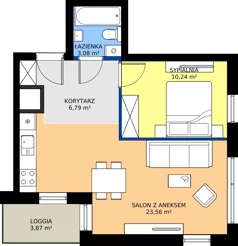 2 pokoje, mieszkanie 43,67 m², piętro 8, oferta nr A2/215, Zaspa Wysoko, Gdańsk, Zaspa, Zaspa-Młyniec, aleja Jana Pawła II