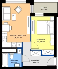 2 pokoje, mieszkanie 38,69 m², piętro 9, oferta nr A2/220, Zaspa Wysoko, Gdańsk, Zaspa, Zaspa-Młyniec, aleja Jana Pawła II