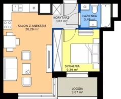 2 pokoje, mieszkanie 36,24 m², piętro 12, oferta nr A2/244, Zaspa Wysoko, Gdańsk, Zaspa, Zaspa-Młyniec, aleja Jana Pawła II