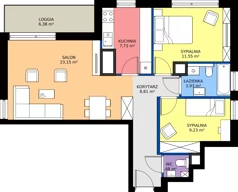 3 pokoje, mieszkanie 65,68 m², piętro 9, oferta nr A2/218, Zaspa Wysoko, Gdańsk, Zaspa, Zaspa-Młyniec, aleja Jana Pawła II