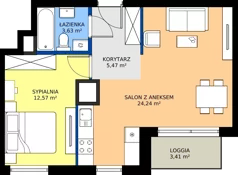 2 pokoje, mieszkanie 45,91 m², piętro 9, oferta nr A2/216, Zaspa Wysoko, Gdańsk, Zaspa, Zaspa-Młyniec, aleja Jana Pawła II