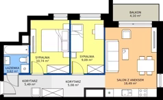 3 pokoje, mieszkanie 52,51 m², piętro 5, oferta nr A2/183, Zaspa Wysoko, Gdańsk, Zaspa, Zaspa-Młyniec, aleja Jana Pawła II