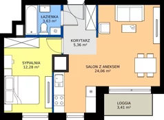 2 pokoje, mieszkanie 45,33 m², piętro 5, oferta nr A2/180, Zaspa Wysoko, Gdańsk, Zaspa, Zaspa-Młyniec, aleja Jana Pawła II