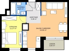 2 pokoje, mieszkanie 45,34 m², piętro 2, oferta nr A2/153, Zaspa Wysoko, Gdańsk, Zaspa, Zaspa-Młyniec, aleja Jana Pawła II