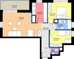 3 pokoje, apartament 64,80 m², piętro 2, oferta nr A2/155, Zaspa Wysoko, Gdańsk, Zaspa, Zaspa-Młyniec, aleja Jana Pawła II