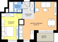 2 pokoje, mieszkanie 45,33 m², piętro 4, oferta nr A2/171, Zaspa Wysoko, Gdańsk, Zaspa, Zaspa-Młyniec, aleja Jana Pawła II