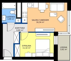 2 pokoje, mieszkanie 38,45 m², piętro 6, oferta nr A2/193, Zaspa Wysoko, Gdańsk, Zaspa, Zaspa-Młyniec, aleja Jana Pawła II