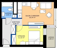 2 pokoje, mieszkanie 38,45 m², piętro 5, oferta nr A2/184, Zaspa Wysoko, Gdańsk, Zaspa, Zaspa-Młyniec, aleja Jana Pawła II