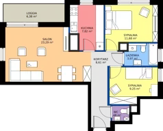 3 pokoje, mieszkanie 66,10 m², piętro 13, oferta nr A2/253, Zaspa Wysoko, Gdańsk, Zaspa, Zaspa-Młyniec, aleja Jana Pawła II