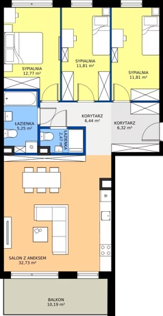4 pokoje, mieszkanie 89,60 m², piętro 1, oferta nr B10/66, Apartamenty Onlylife, Warszawa, Wilanów, Powsin, ul. Łukasza Drewny/Potułkały
