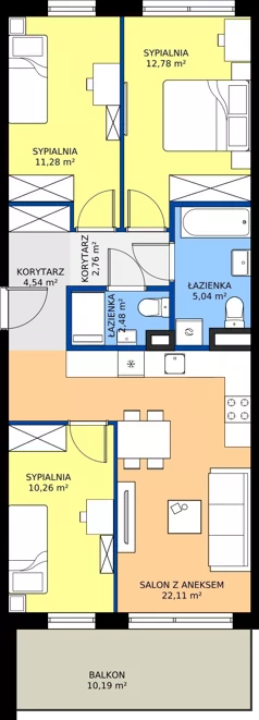 4 pokoje, mieszkanie 71,25 m², piętro 2, oferta nr B10/82, Apartamenty Onlylife, Warszawa, Wilanów, Powsin, ul. Łukasza Drewny/Potułkały