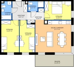 4 pokoje, apartament 83,11 m², piętro 1, oferta nr B10/64, Apartamenty Onlylife, Warszawa, Wilanów, Powsin, ul. Łukasza Drewny/Potułkały