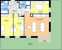 4 pokoje, apartament 83,11 m², parter, oferta nr B10/60, Apartamenty Onlylife, Warszawa, Wilanów, Powsin, ul. Łukasza Drewny/Potułkały