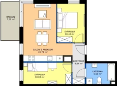 3 pokoje, mieszkanie 51,70 m², piętro 1, oferta nr B7/15, Apartamenty Onlylife, Warszawa, Wilanów, Powsin, ul. Łukasza Drewny/Potułkały