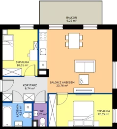 3 pokoje, apartament 59,05 m², piętro 2, oferta nr B8/34, Apartamenty Onlylife, Warszawa, Wilanów, Powsin, ul. Łukasza Drewny/Potułkały