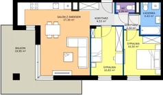 3 pokoje, apartament 61,17 m², piętro 1, oferta nr B8/31, Apartamenty Onlylife, Warszawa, Wilanów, Powsin, ul. Łukasza Drewny/Potułkały