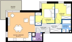 3 pokoje, apartament 60,65 m², piętro 1, oferta nr B8/32, Apartamenty Onlylife, Warszawa, Wilanów, Powsin, ul. Łukasza Drewny/Potułkały
